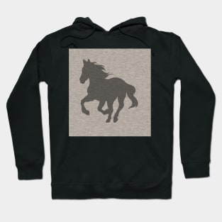 Running Horse - Textured Brown Hoodie